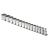 Teng Tools 15-Piece 1/2 in Drive Bi-Hexagonal Socket Set Chrome Vanadium Steel Satin Finish M1215MM