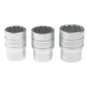 Teng Tools 15-Piece 1/2 in Drive Bi-Hexagonal Socket Set Chrome Vanadium Steel Satin Finish M1215MM