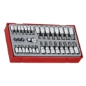 Teng Tools 35-Piece 1/4 in Bit Socket Set Chrome Vanadium Steel Satin Finish TTBS35