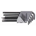 Teng Tools 9 Piece L Metric Hex Key Set, Hex Size 8 to 40 mm, Long Arm, Chrome Vanadium Steel, Black Finish 1479TX