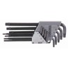 Teng Tools 9 Piece L Metric Hex Key Set, Hex Size 8 to 40 mm, Long Arm, Chrome Vanadium Steel, Black Finish 1479TX