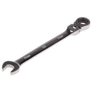 RS PRO Combination Ratchet Spanner 11 mm Chrome Vanadium Steel Chrome Finish 487-185