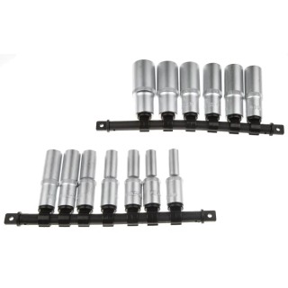 RS PRO 13-Piece 1/2 in Square Drive Deep Socket Set Chrome Vanadium Steel 487-173