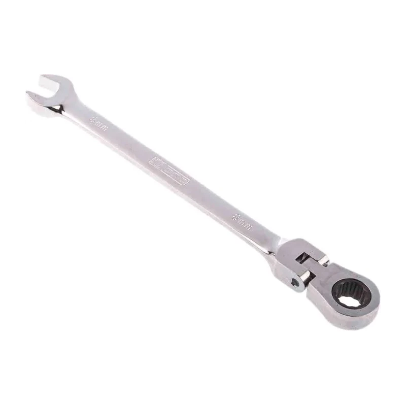 RS PRO Combination Ratchet Spanner 8 mm, 136mm Overall Length Chrome Vanadium Steel Chrome Finish 487-189