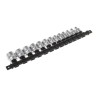 RS PRO 13-Piece 3/8 in Standard Socket Set Chrome Vanadium Steel Chrome Finish 487-167