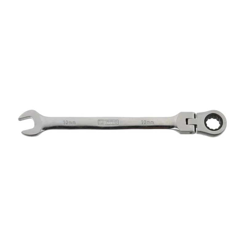 RS PRO Combination Ratchet Spanner 10 mm, 136mm Overall Length Chrome Vanadium Steel Chrome Finish 487-220