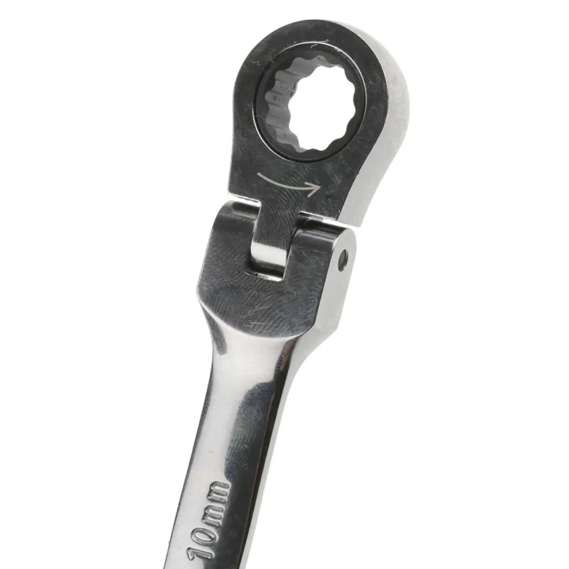 RS PRO Combination Ratchet Spanner 10 mm, 136mm Overall Length Chrome Vanadium Steel Chrome Finish 487-220