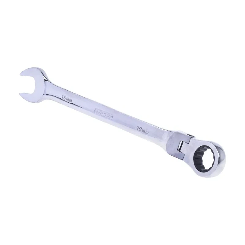 RS PRO 12-Piece Hinged Ratchet Combination Spanner Set 8 to 19 mm Chrome Vanadium Steel 487-268