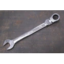 RS PRO 12-Piece Hinged Ratchet Combination Spanner Set 8 to 19 mm Chrome Vanadium Steel 487-268