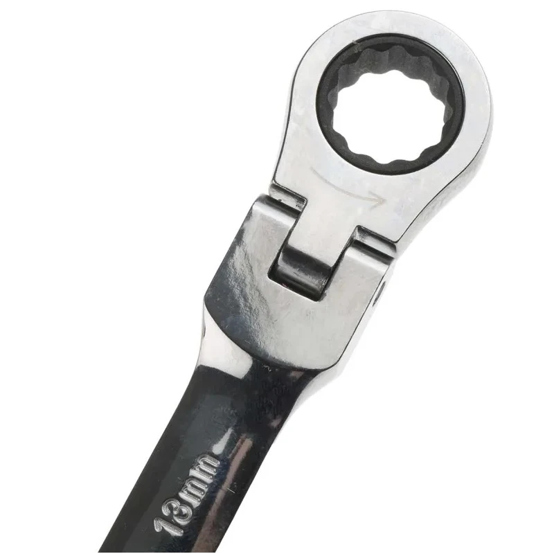 RS PRO Combination Ratchet Spanner 13 mm, 180mm Overall Length Chrome Vanadium Steel Chrome Finish 487-264