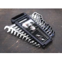 RS PRO 12-Piece Hinged Ratchet Combination Spanner Set 8 to 19 mm Chrome Vanadium Steel 487-268