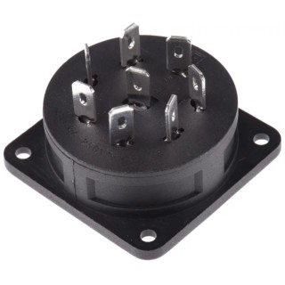 Bulgin Power Connector Panel Mount, 8 Pole, Female, 250V AC 6A Nylon Housing PX0552