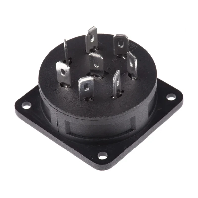 Bulgin Power Connector Panel Mount, 8 Pole, Female, 250V AC 6A Nylon Housing PX0552