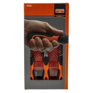 Bahco Engineers File Set 3 Piece, Round Handle Included, 150 mm Length, 2 mm Thickness, 5 mm Width, Second Cut 1-473-06-2-2