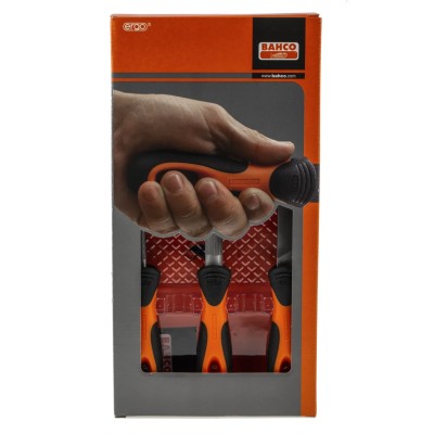 Bahco Engineers File Set 3 Piece, Round Handle Included, 150 mm Length, 2 mm Thickness, 5 mm Width, Second Cut 1-473-06-2-2