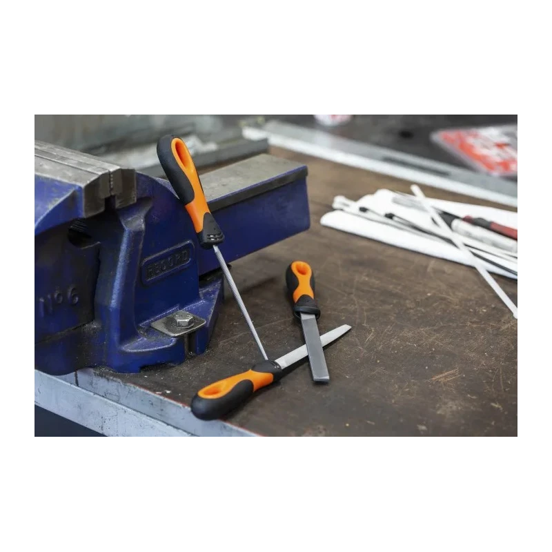 Bahco Engineers File Set 3 Piece, Round Handle Included, 150 mm Length, 2 mm Thickness, 5 mm Width, Second Cut 1-473-06-2-2