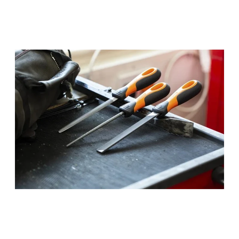 Bahco Engineers File Set 3 Piece, Round Handle Included, 150 mm Length, 2 mm Thickness, 5 mm Width, Second Cut 1-473-06-2-2