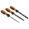 Bahco Engineers File Set 3 Piece, Round Handle Included, 150 mm Length, 2 mm Thickness, 5 mm Width, Second Cut 1-473-06-2-2
