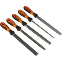 Bahco Second-Cut Engineers Half Round File 200 mm Length, 5 Pieces with Handles 1-477-08-2-2