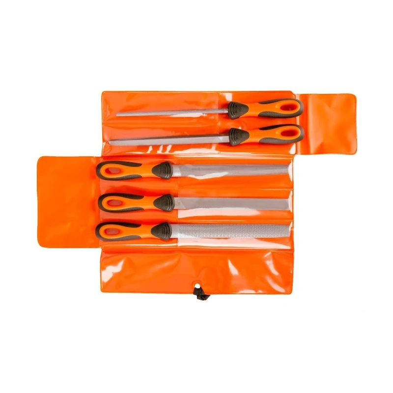 Bahco Second-Cut Engineers Half Round File 200 mm Length, 5 Pieces with Handles 1-477-08-2-2