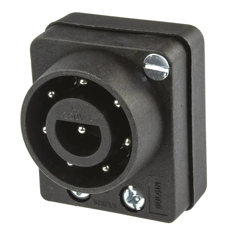 Bulgin Power Connector Cable 8 Screw Terminal 250V AC 6A Nylon Housing Brass Contacts PX0551