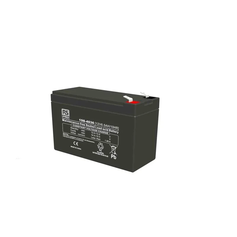 RS PRO Sealed Lead Acid Battery 12 V 6.5 Ah T1 Terminal AGM Construction 198-4036