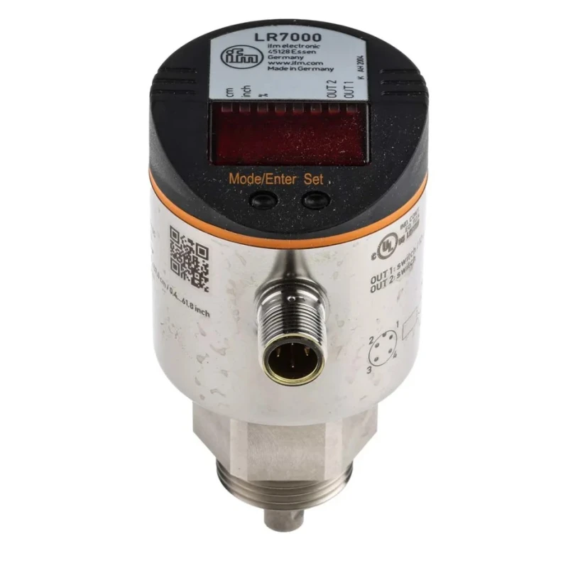 ifm electronic Electronic Level Sensor Screw Mount Fluorelastomer PTFE Gasket Stainless Steel Housing LR7000