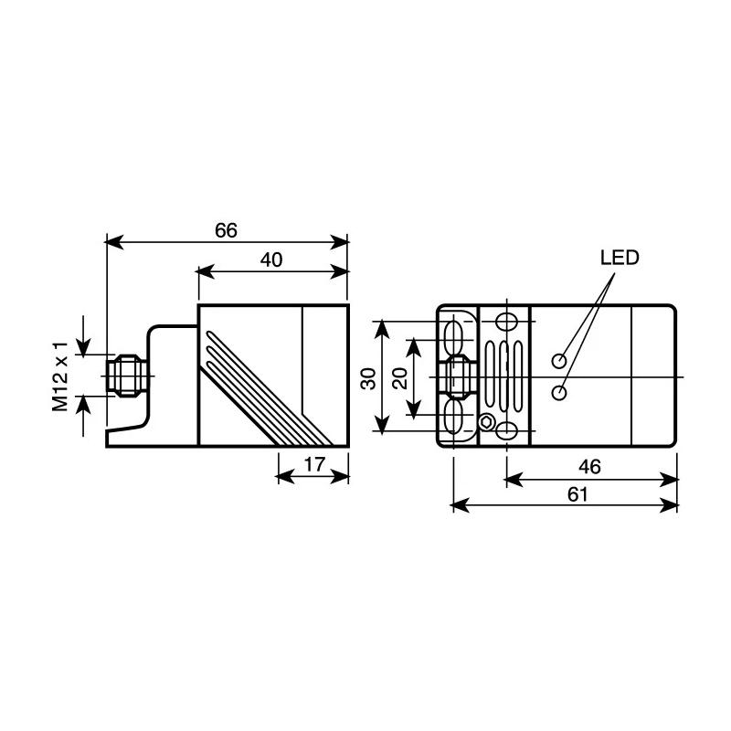 ifm electronic Block Inductive Proximity Sensor PNP 36 V DC 200 mA 20 mm Flush Mount IM5115