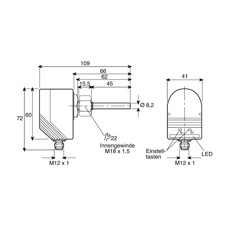 ifm electronic Threaded Flow Controller, 3000cm³/s Maximum Flow Rate, PNP Output, 18 mm Pipe Diameter, 36V DC SI5010