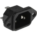 RS PRO C14 Straight Panel Mount IEC Connector 250V 10A Male Solder Termination 488-191
