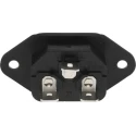 RS PRO C14 Straight Panel Mount IEC Connector 250V 10A Male Solder Termination 488-191