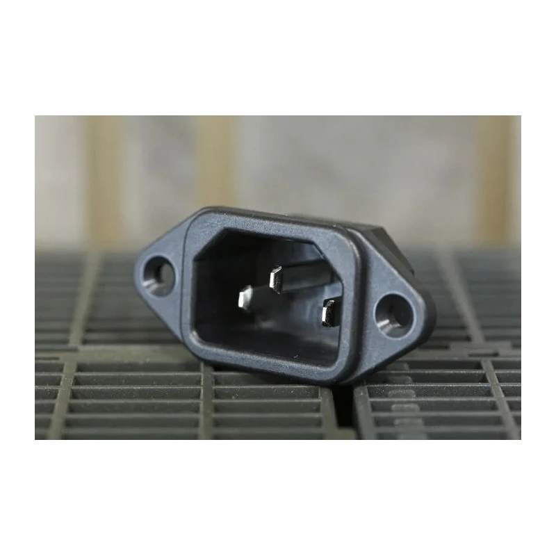 RS PRO C14 Straight Panel Mount IEC Connector 250V 10A Male Solder Termination 488-191