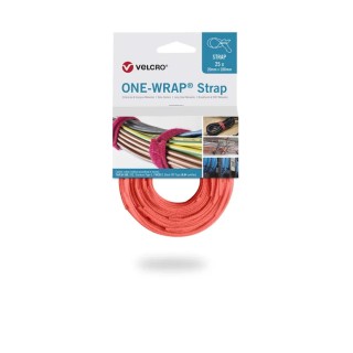 VELCRO® Red Reclosable Fastener 20mm Width x 200mm Length, Polyamide Polypropylene Material, RoHS Compliant VEL-OW64505