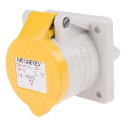 MENNEKES Industrial Power Connector 16A 110V Panel Mount Yellow IP44 IP44 