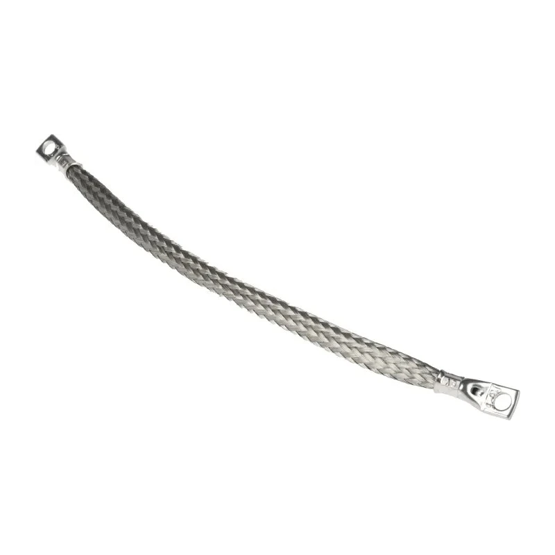 RS PRO Braided Wire 15.08 mm² CSA Tin Copper Wire M6 Stud Size 24 x 20 x 0.2 mm 0.25 m 489-163