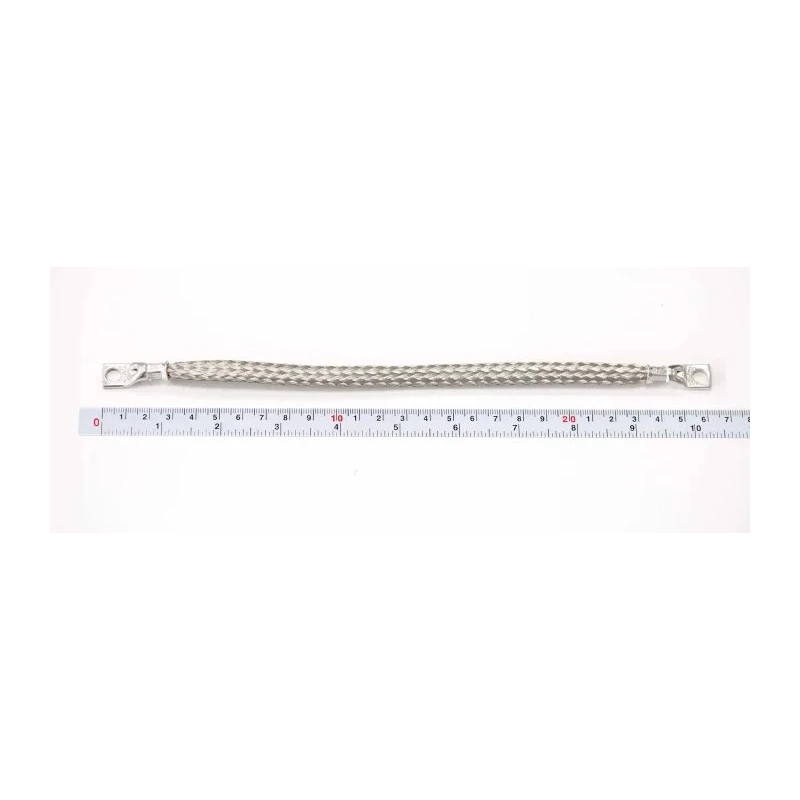 RS PRO Braided Wire 15.08 mm² CSA Tin Copper Wire M6 Stud Size 24 x 20 x 0.2 mm 0.25 m 489-163