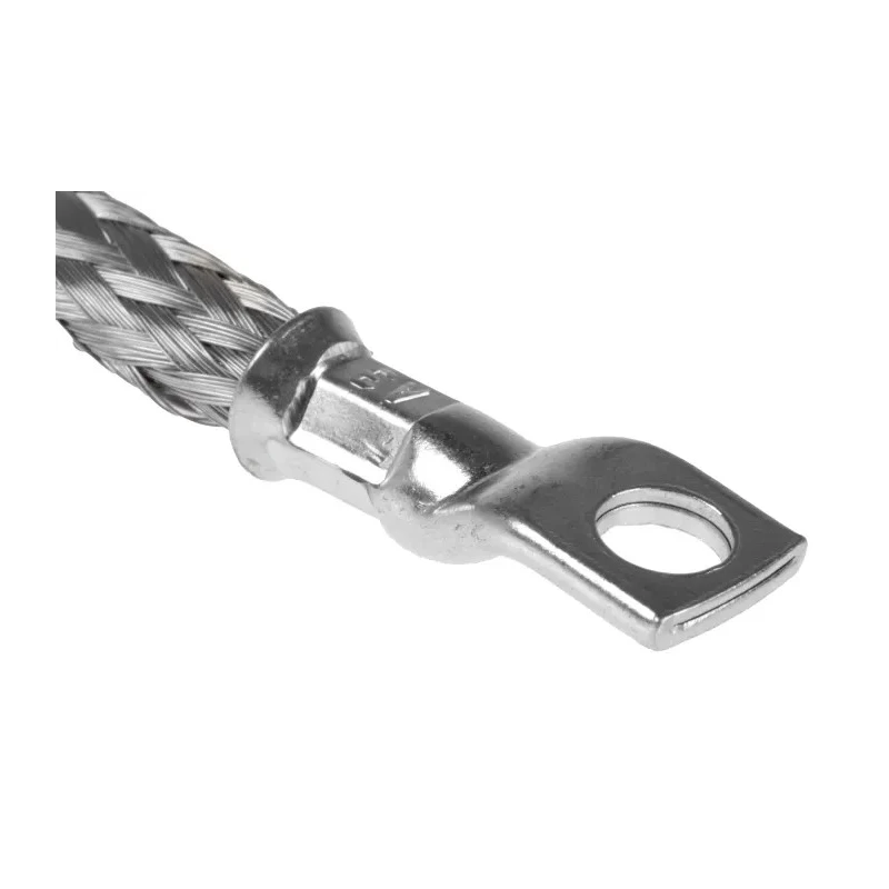 RS PRO Braided Wire 15.08 mm² CSA Tin Copper Wire M6 Stud Size 24 x 20 x 0.2 mm 0.25 m 489-163