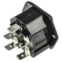 Bulgin C14 Straight Panel Mount IEC Connector Male, 250V, 10A, Fuse Size 5x20 mm PF0002/63