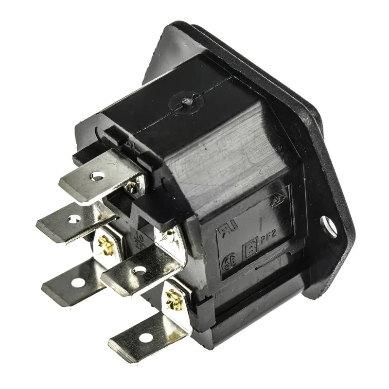 Bulgin C14 Straight Panel Mount IEC Connector Male, 250V, 10A, Fuse Size 5x20 mm PF0002/63