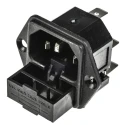 Bulgin C14 Straight Panel Mount IEC Connector Male, 250V, 10A, Fuse Size 5x20 mm PF0002/63