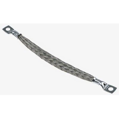 RS PRO Braided Wire Tin Copper, 8.29 mm² CSA, M5 Stud Size, 24 x 11 x 0.2 mm, 0.15 m Length, BS EN 13602:2002, BS4109 489-204