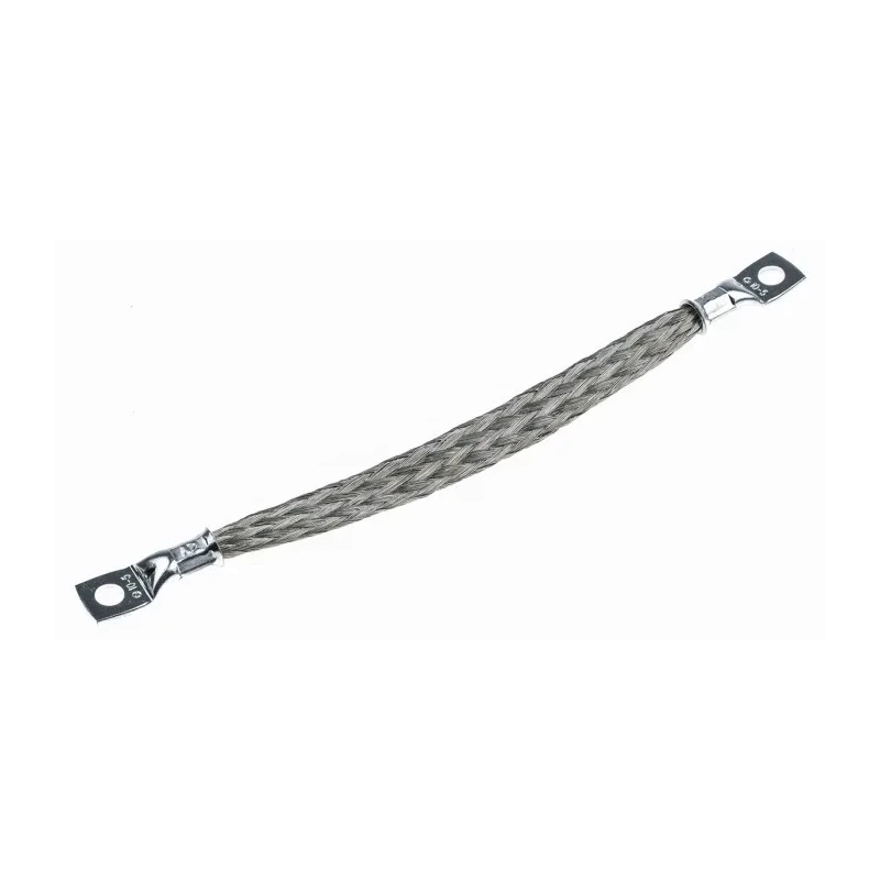 RS PRO Braided Wire Tin Copper, 8.29 mm² CSA, M5 Stud Size, 24 x 11 x 0.2 mm, 0.15 m Length, BS EN 13602:2002, BS4109 489-204