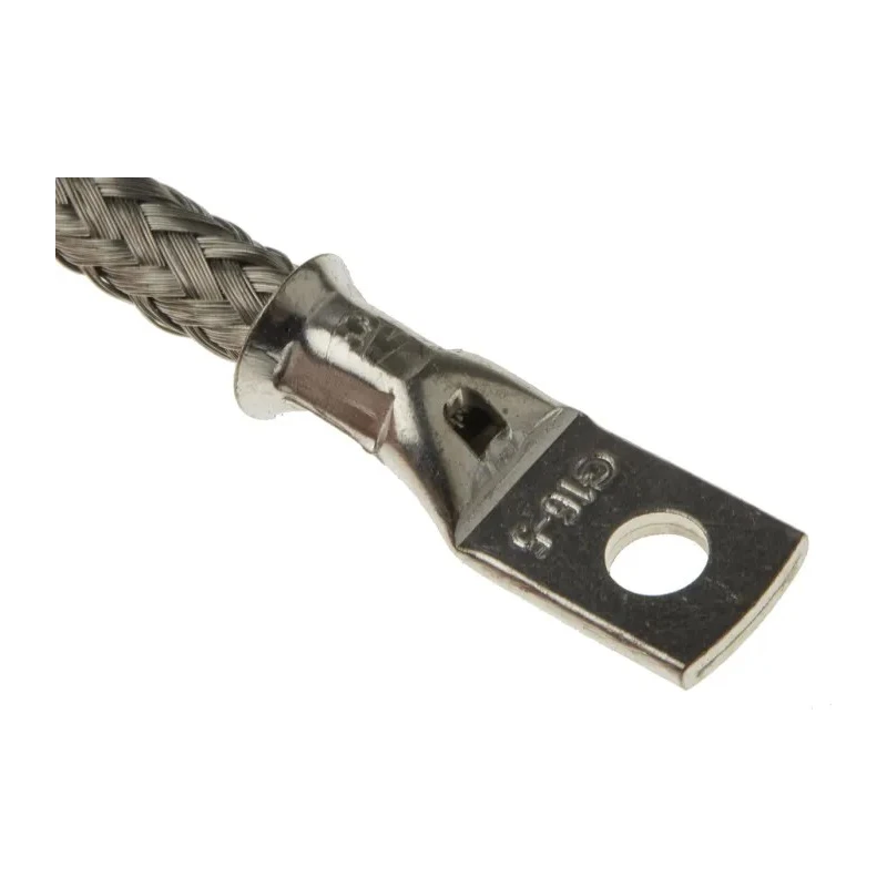 RS PRO Braided Wire, 10.05 mm² Cross Section Area, M6 Stud Size, 24 x 20 x 0.2 mm, 150 mm Length, Tin Copper Wire 489-208