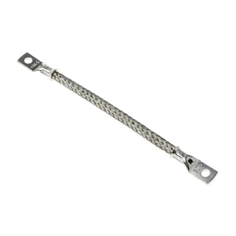 RS PRO Braided Wire, 10.05 mm² Cross Section Area, M6 Stud Size, 24 x 20 x 0.2 mm, 150 mm Length, Tin Copper Wire 489-208