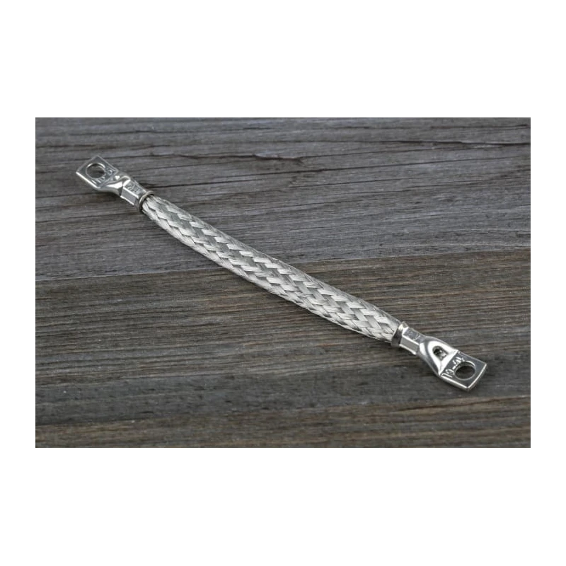 RS PRO Braided Wire 10.05 mm² CSA M6 Stud Size 24 x 20 x 0.2 mm 150 mm Tin Copper Wire BS4109 BS EN 13602:2002 489-210