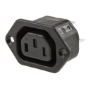 Bulgin C13 Straight Panel Mount IEC Connector, 250V, 10A, Male, Rewireable PX0793/63