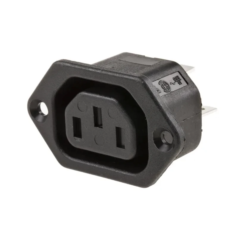 Bulgin C13 Straight Panel Mount IEC Connector, 250V, 10A, Male, Rewireable PX0793/63