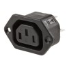 Bulgin C13 Straight Panel Mount IEC Connector, 250V, 10A, Male, Rewireable PX0793/63