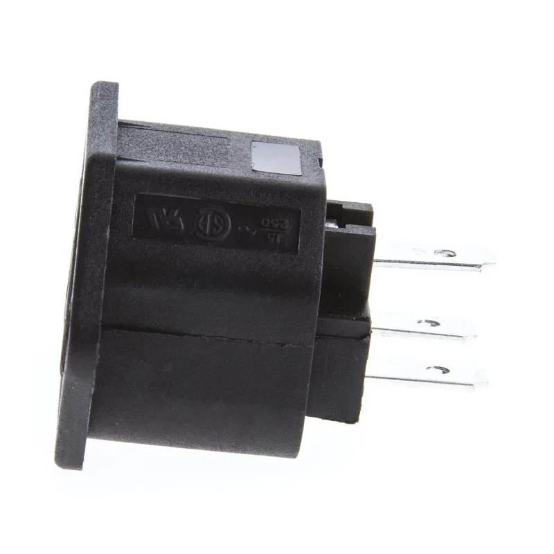 Bulgin C13 Straight Panel Mount IEC Connector, 250V, 10A, Male, Rewireable PX0793/63