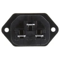 Bulgin C13 Straight Panel Mount IEC Connector, 250V, 10A, Male, Rewireable PX0793/63